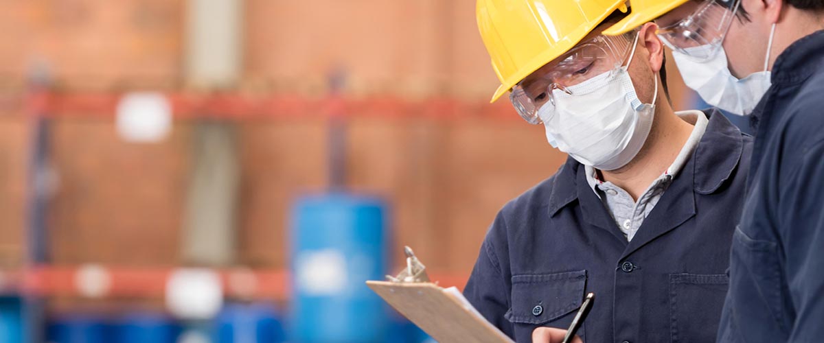 Workers working at a chemical plant
