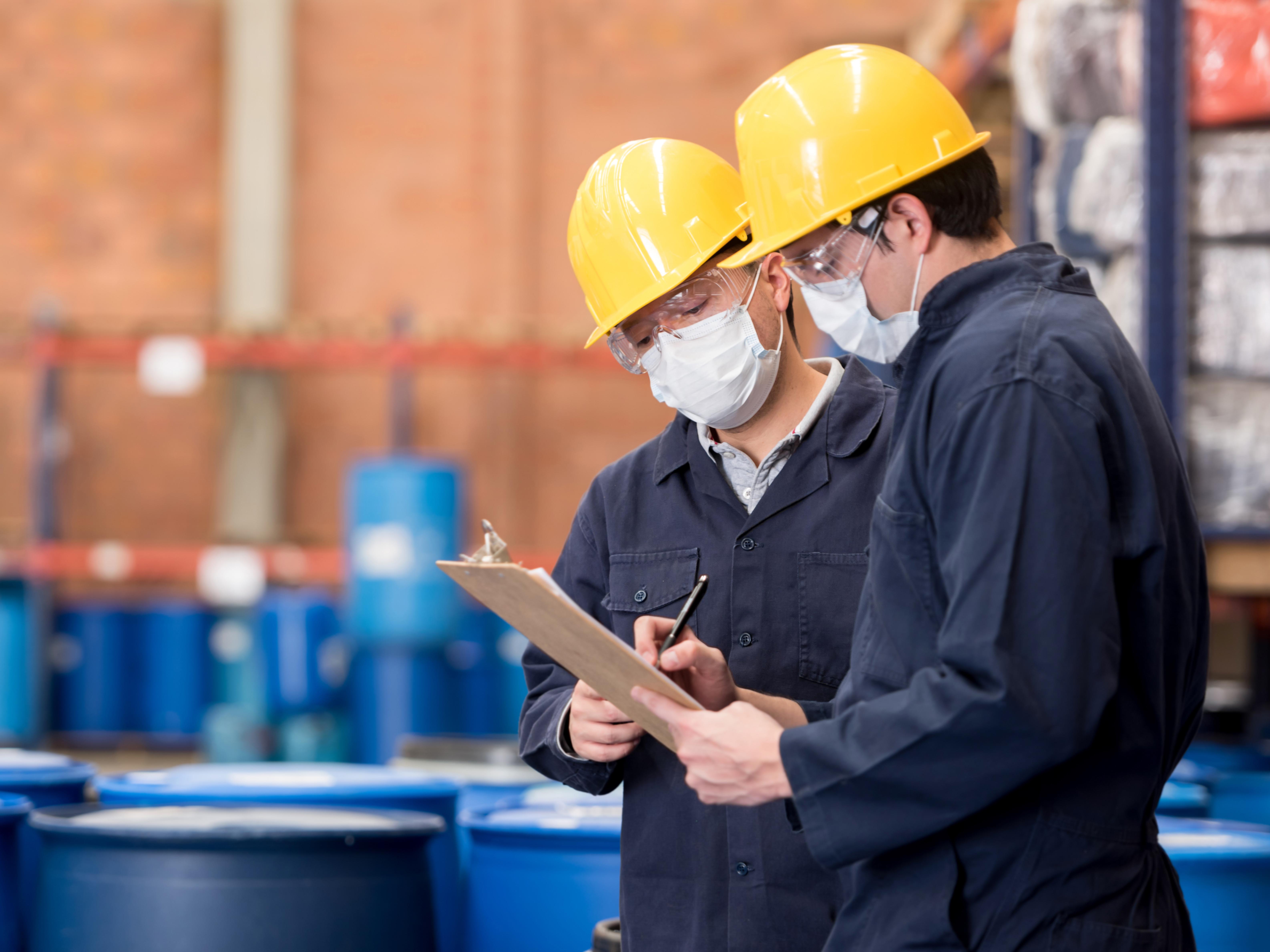 Workers working at a chemical plant
